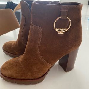 Tory Burch Suede Lug Sole Boots